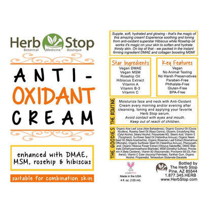 Anti-Oxidant Cream Label