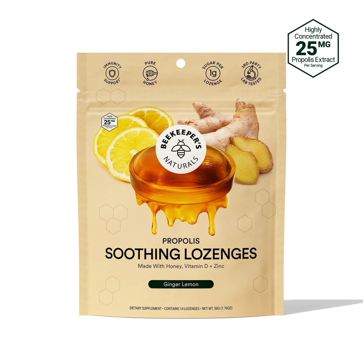 Beekeeper's Naturals Lozenges Ginger Lemon