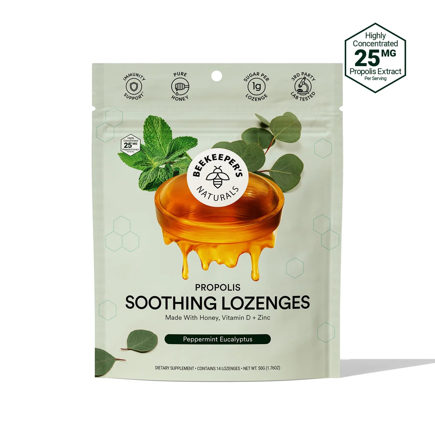 Beekeeper's Naturals Lozenges Peppermint Eucalyptus