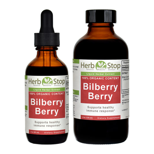 Organic Bilberry Berry Liquid Extract Bottles