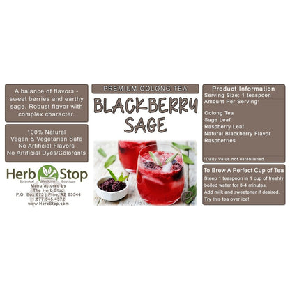 Blackberry Sage Loose Leaf Oolong Tea Label