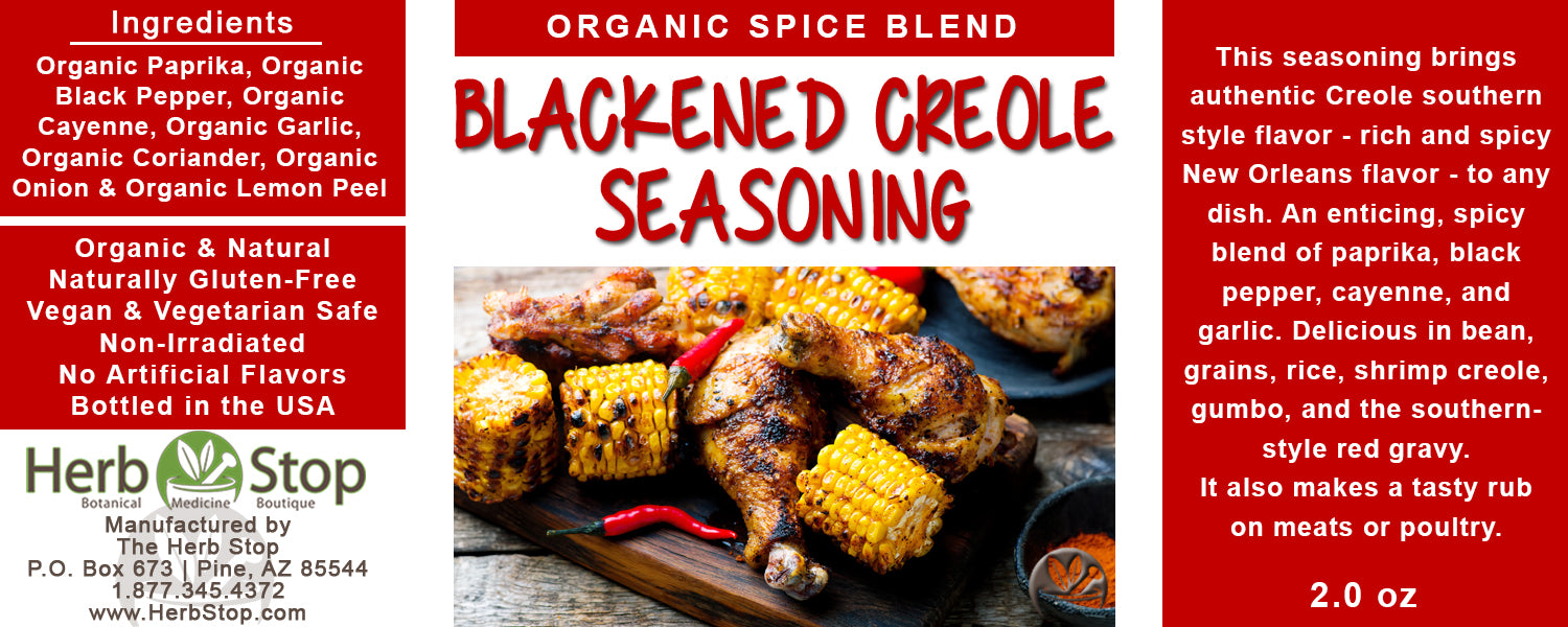 Organic Blackened Creole Seasoning Label