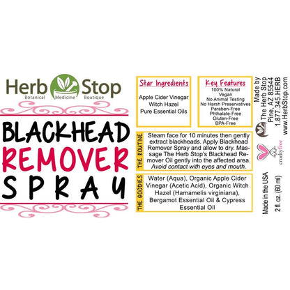 Blackhead Remover Spray Label