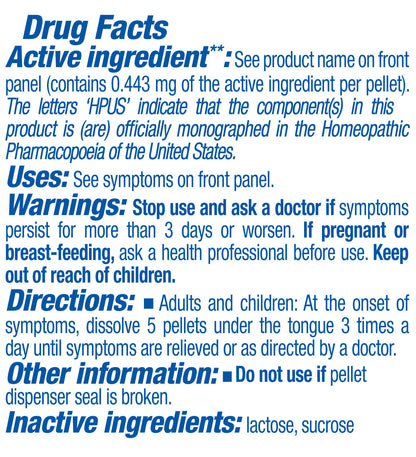 Boiron DF Ingredients