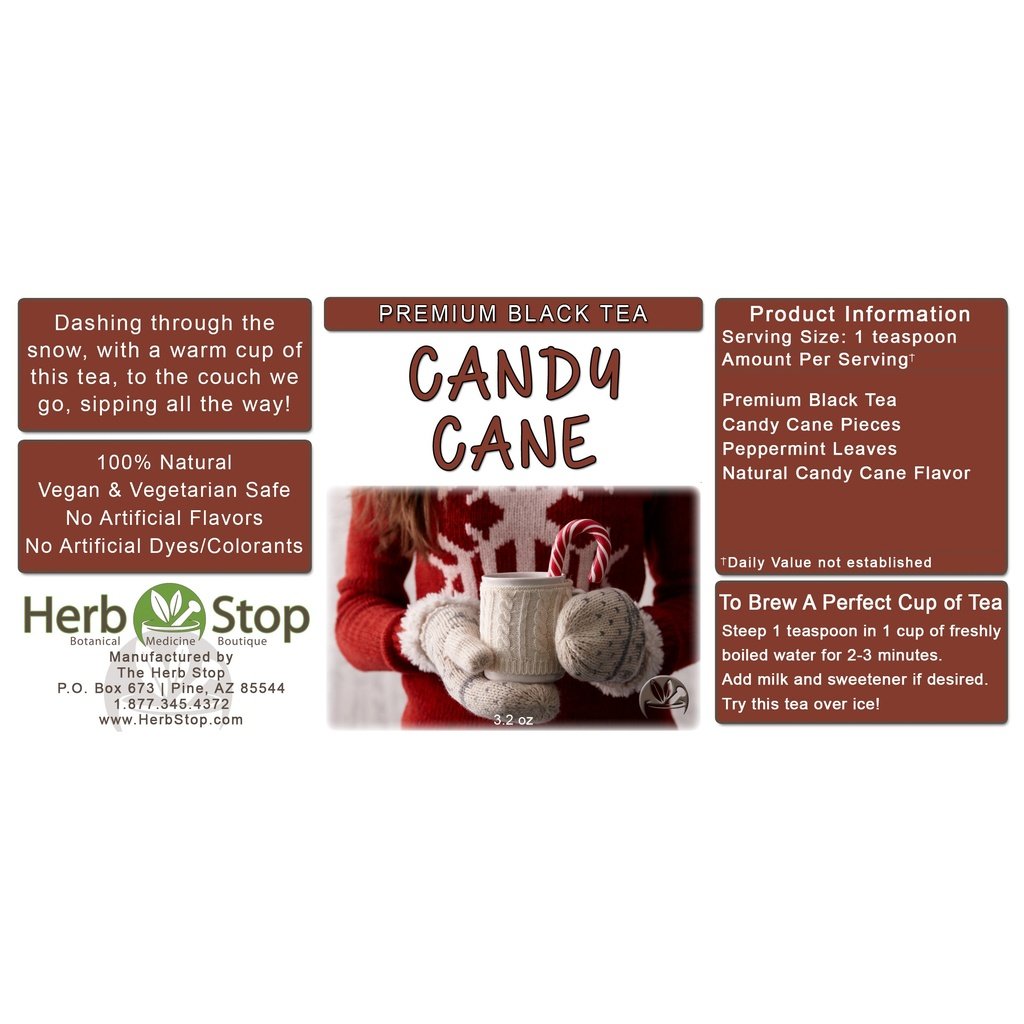 Candy Cane Loose Leaf Black Tea Label