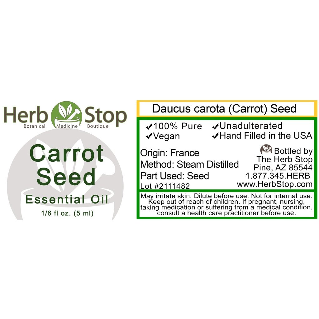 Carrot Seed Essential Oil Label