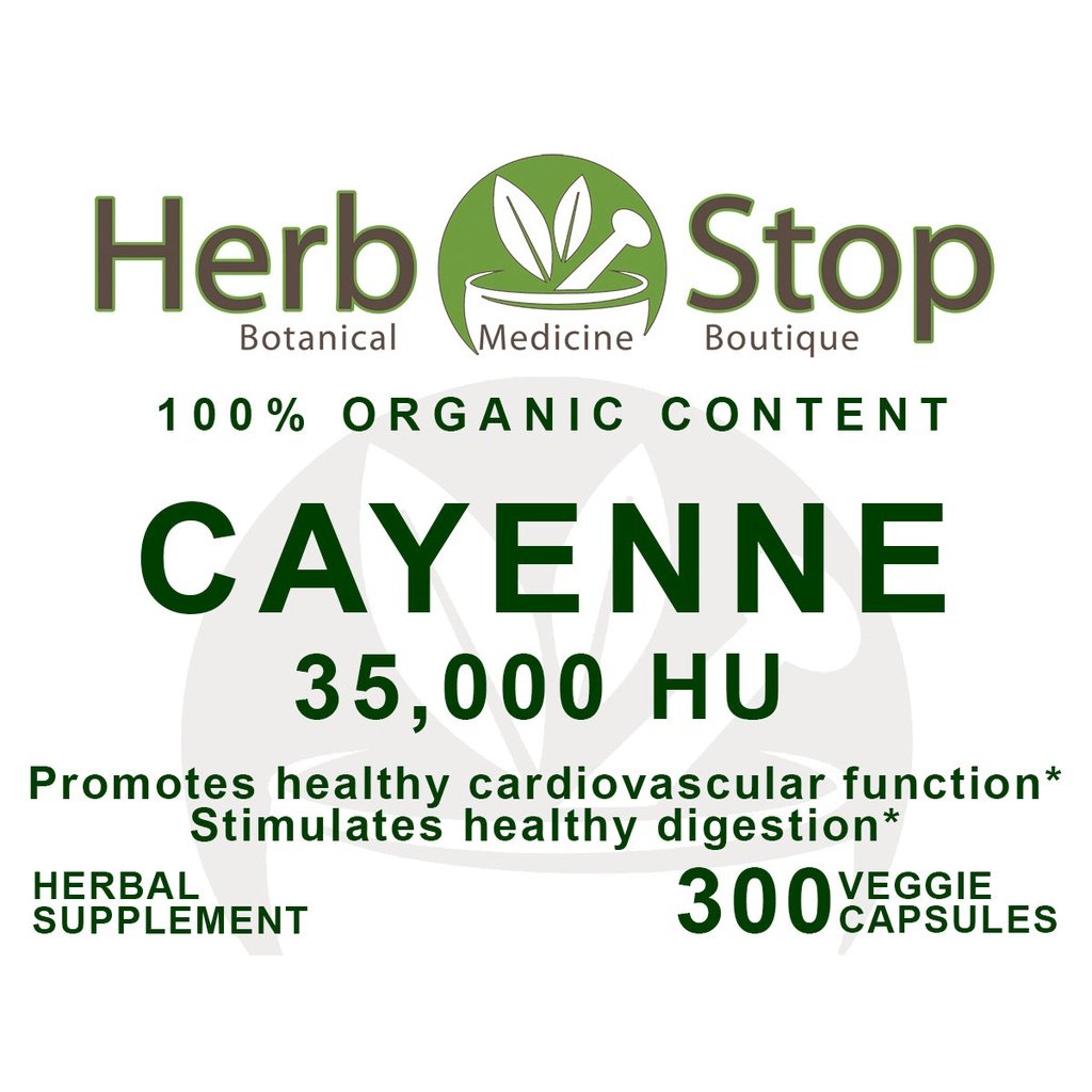 Cayenne 35,000 HU Capsules Label - Front