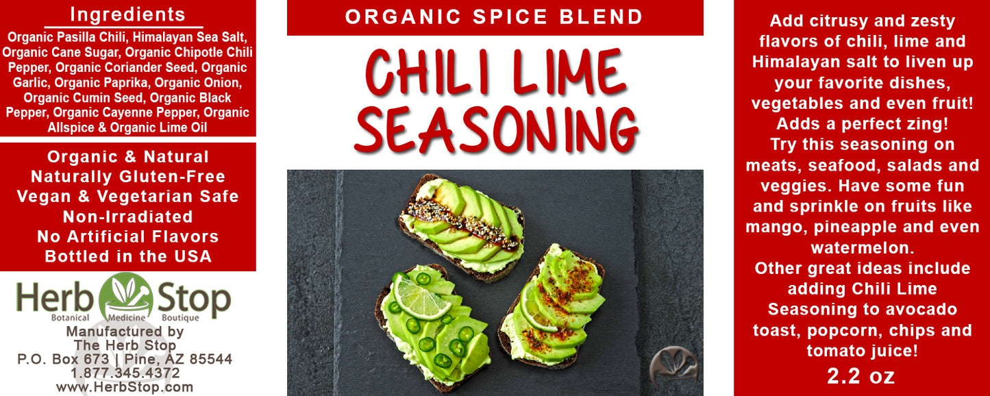Organic Chili Lime Seasoning Label