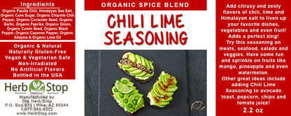 Organic Chili Lime Seasoning Label