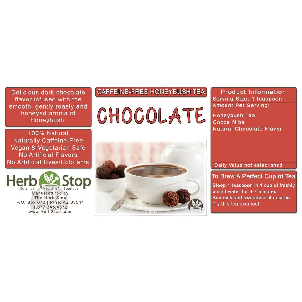 Chocolate Loose Leaf Honeybush Tea Label