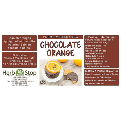 Chocolate Orange Loose Leaf Black Tea Label