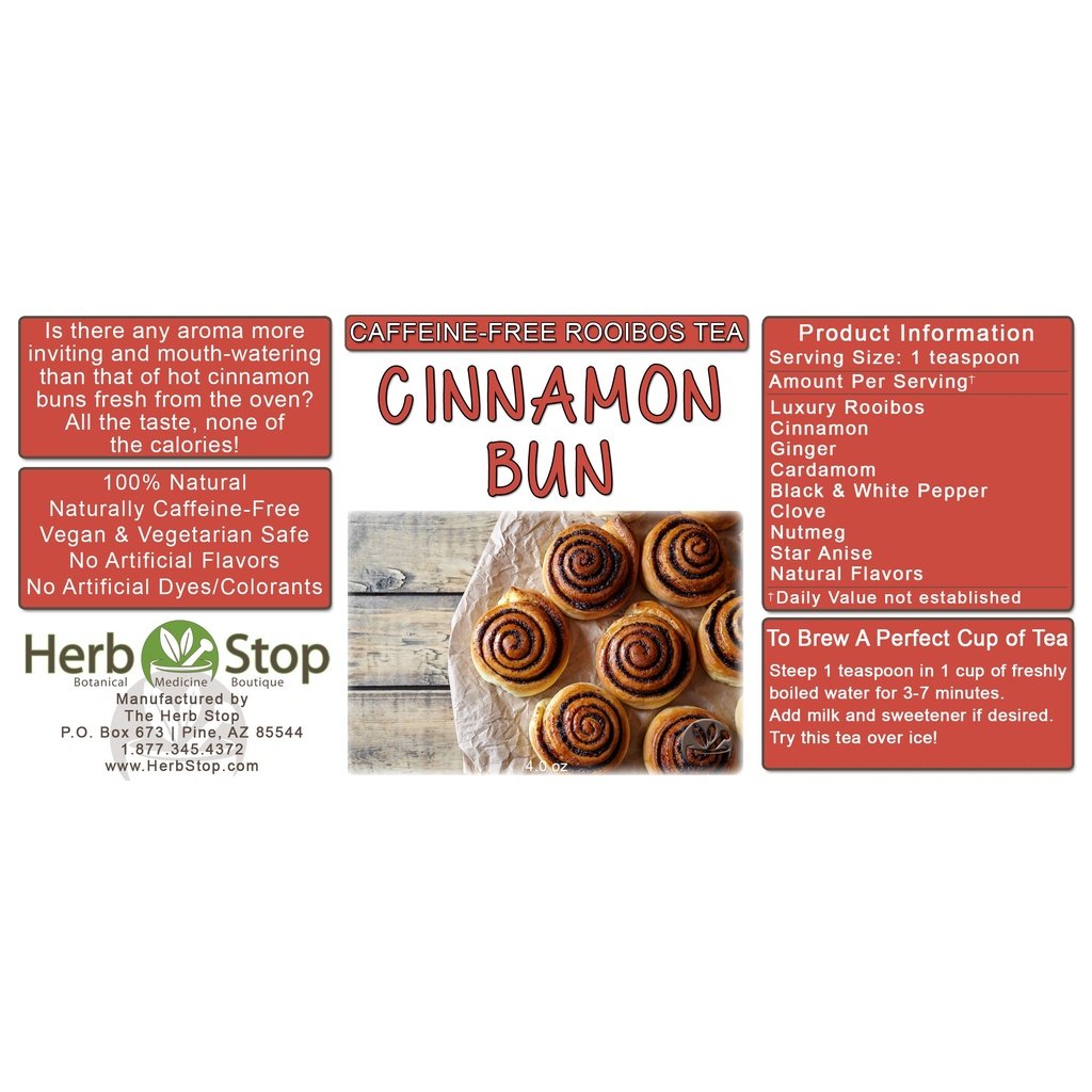 Cinnamon Bun Loose Leaf Rooibos Tea Label