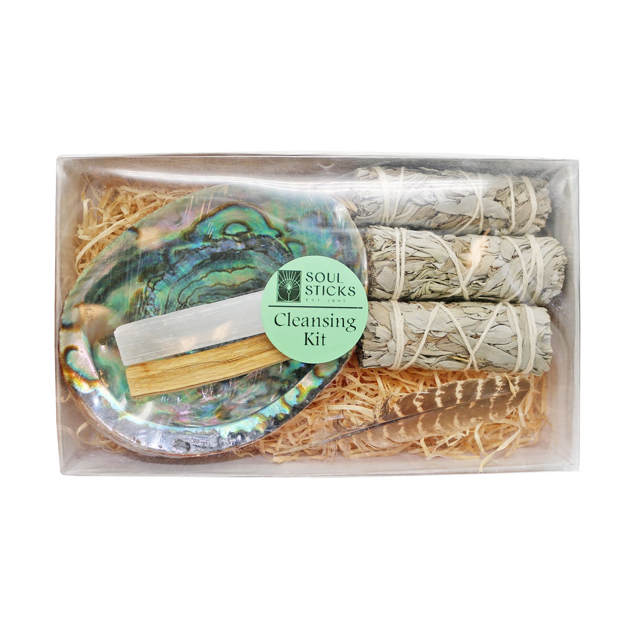 Smudging Kit - Large with Abalone Shell, Selenite, Sage & Palo Santo