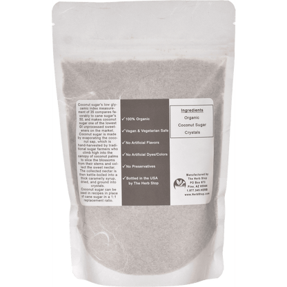 Organic Coconut Sugar Crystals Bag Back