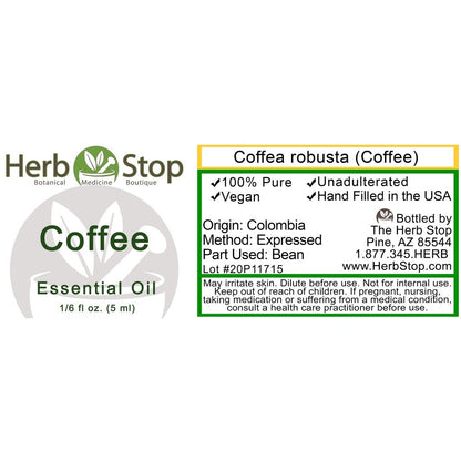 Coffee Essential Oil Label