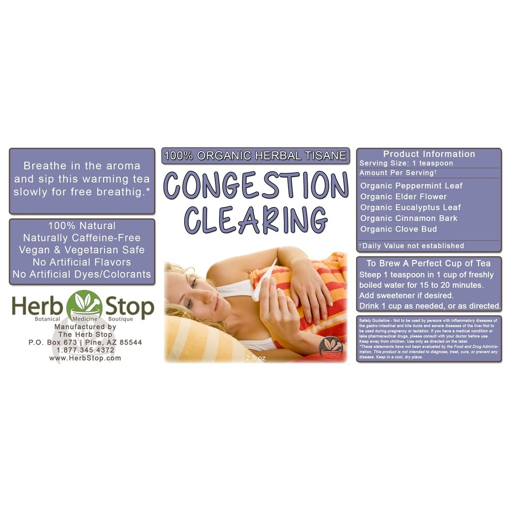 Congestion Clearing Loose Leaf Herbal Tea Label