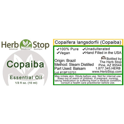 Copaiba Essential Oil Label