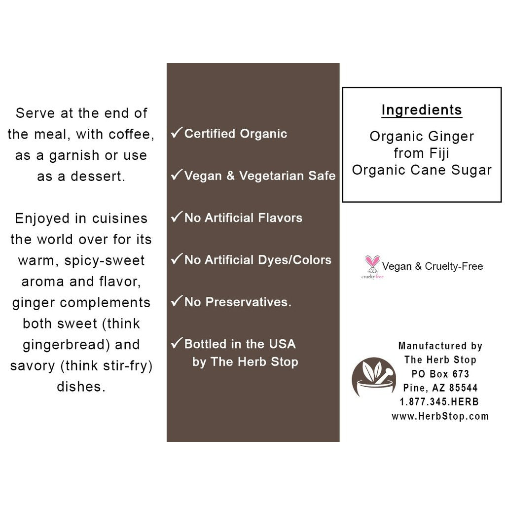 Crystallized Ginger Chunks Label - Back