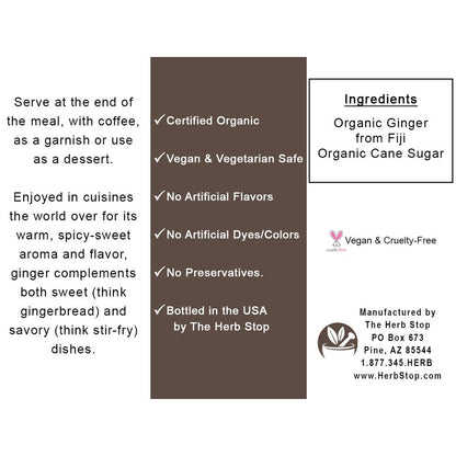 Crystallized Ginger Chunks Label - Back