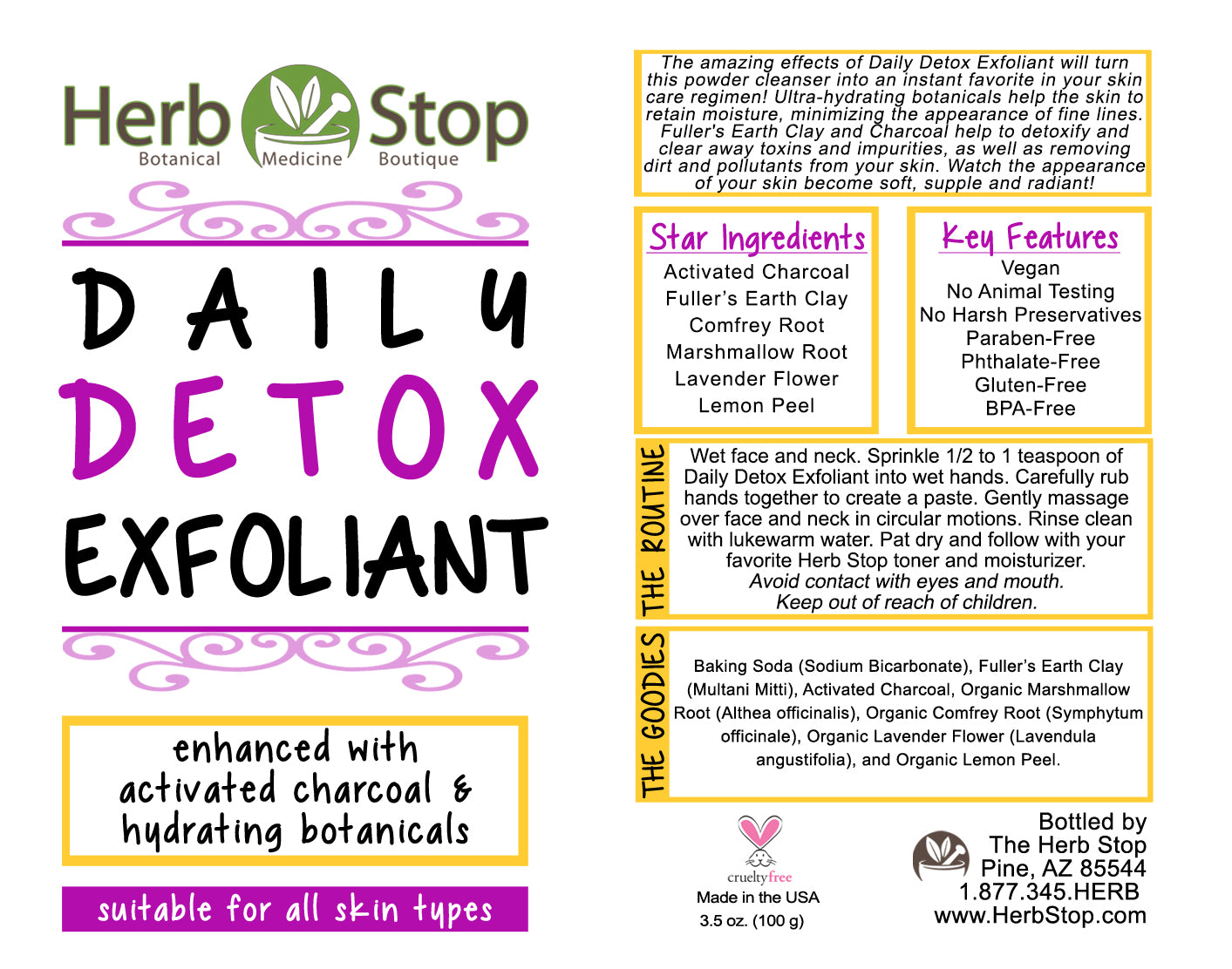 Daily Detox Exfoliant Label