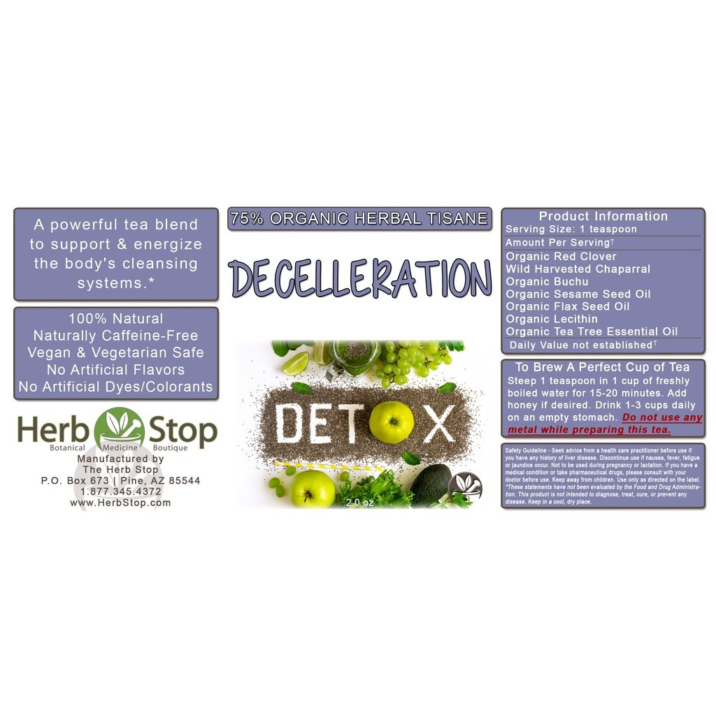 Decelleration Loose Leaf Herbal Tea Label