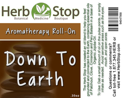 Down To Earth Aromatherapy Roll-On Label