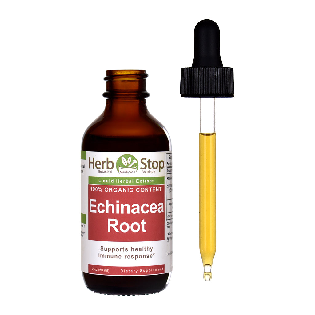 Organic Echinacea Root Liquid Extract 2 oz Bottle - Open