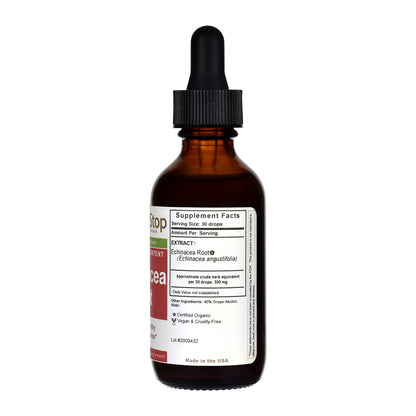 Organic Echinacea Root Liquid Extract 2 oz Bottle - Right