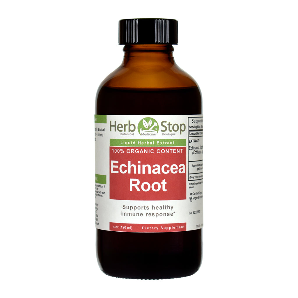 Organic Echinacea Root Liquid Extract 4 oz Bottle