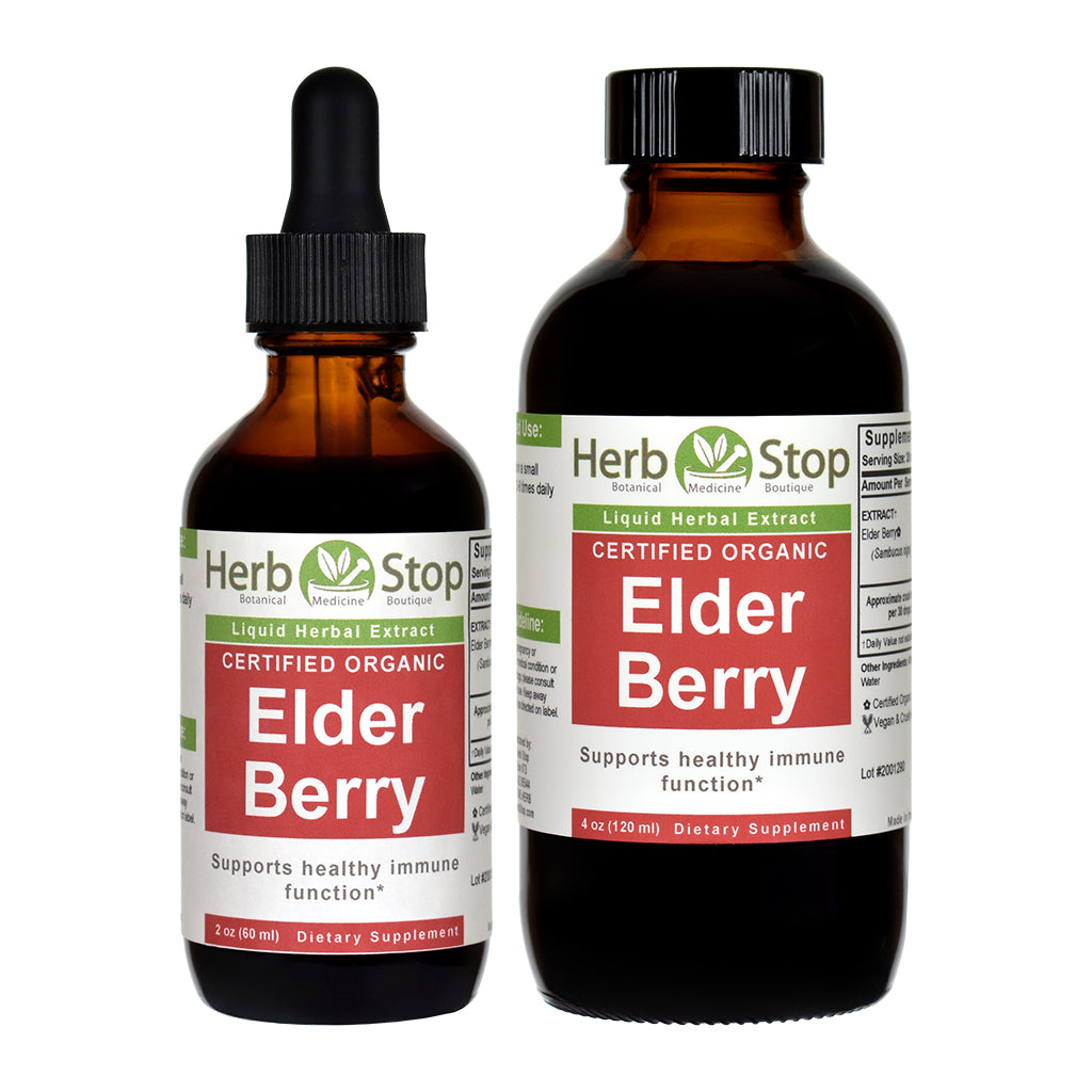 Organic Elder Berry Liquid Extract Bottles