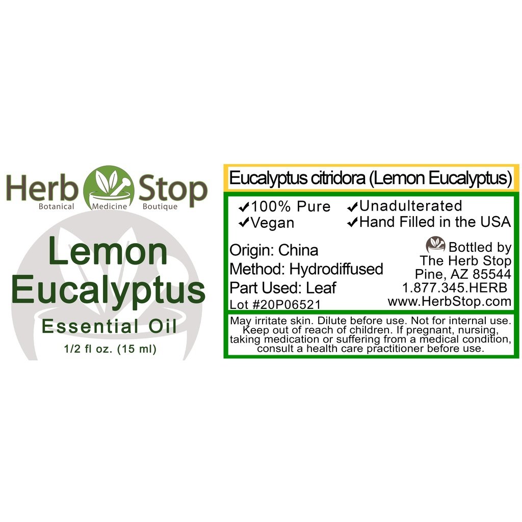 Lemon Eucalyptus Essential Oil Label