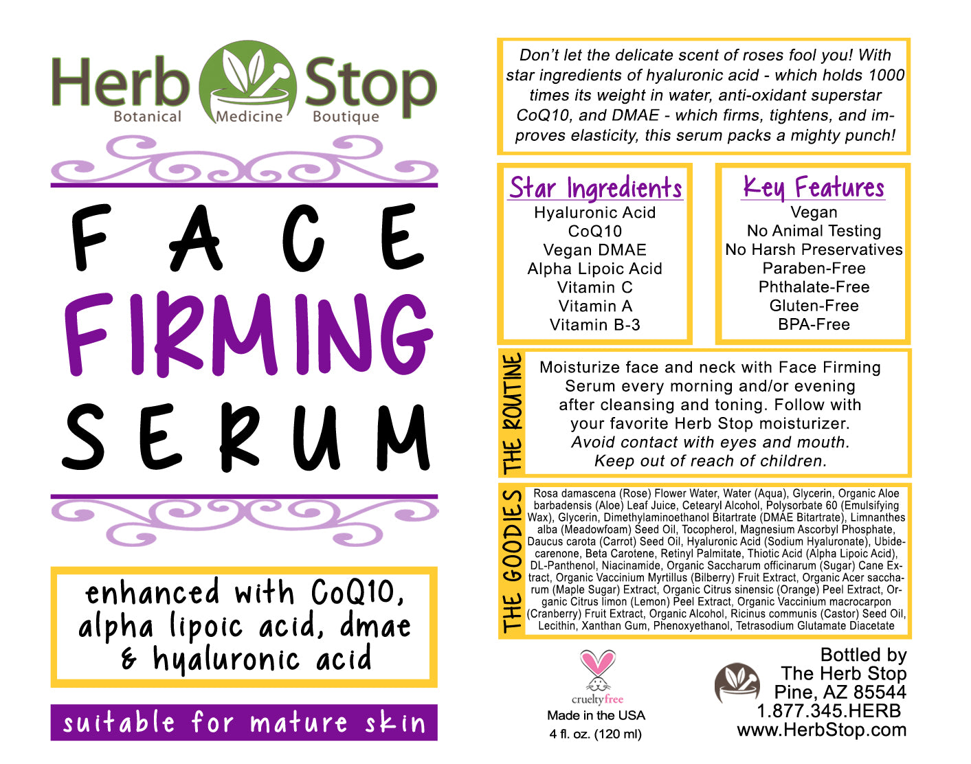 Face Firming Serum Label