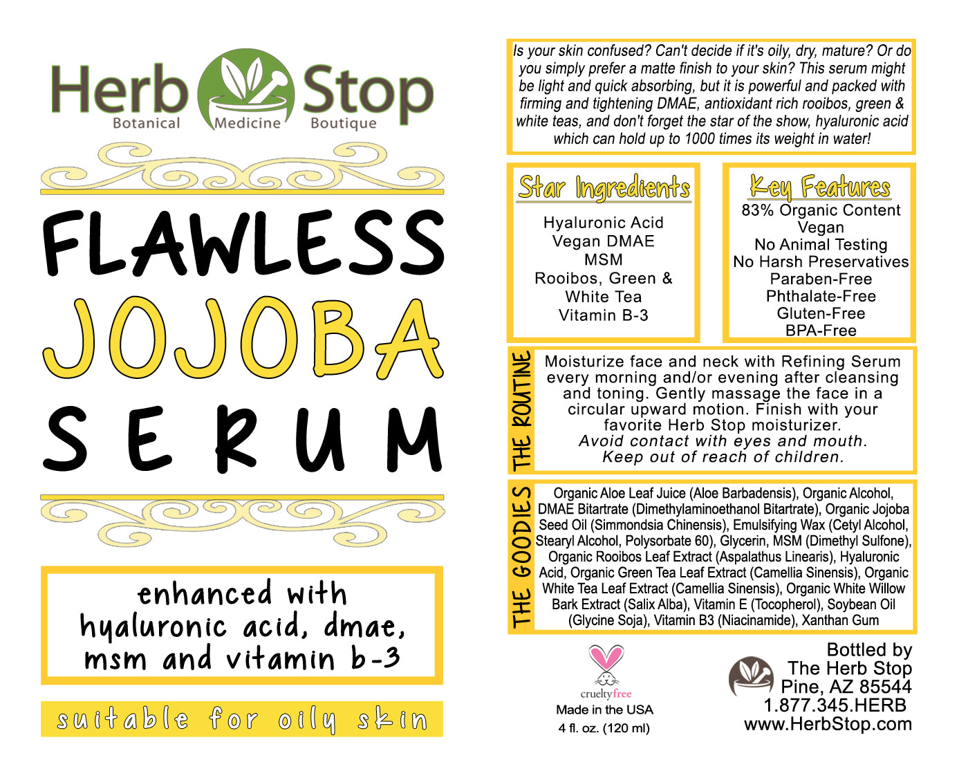 Flawless Jojoba Serum Label