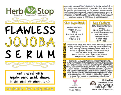 Flawless Jojoba Serum Label