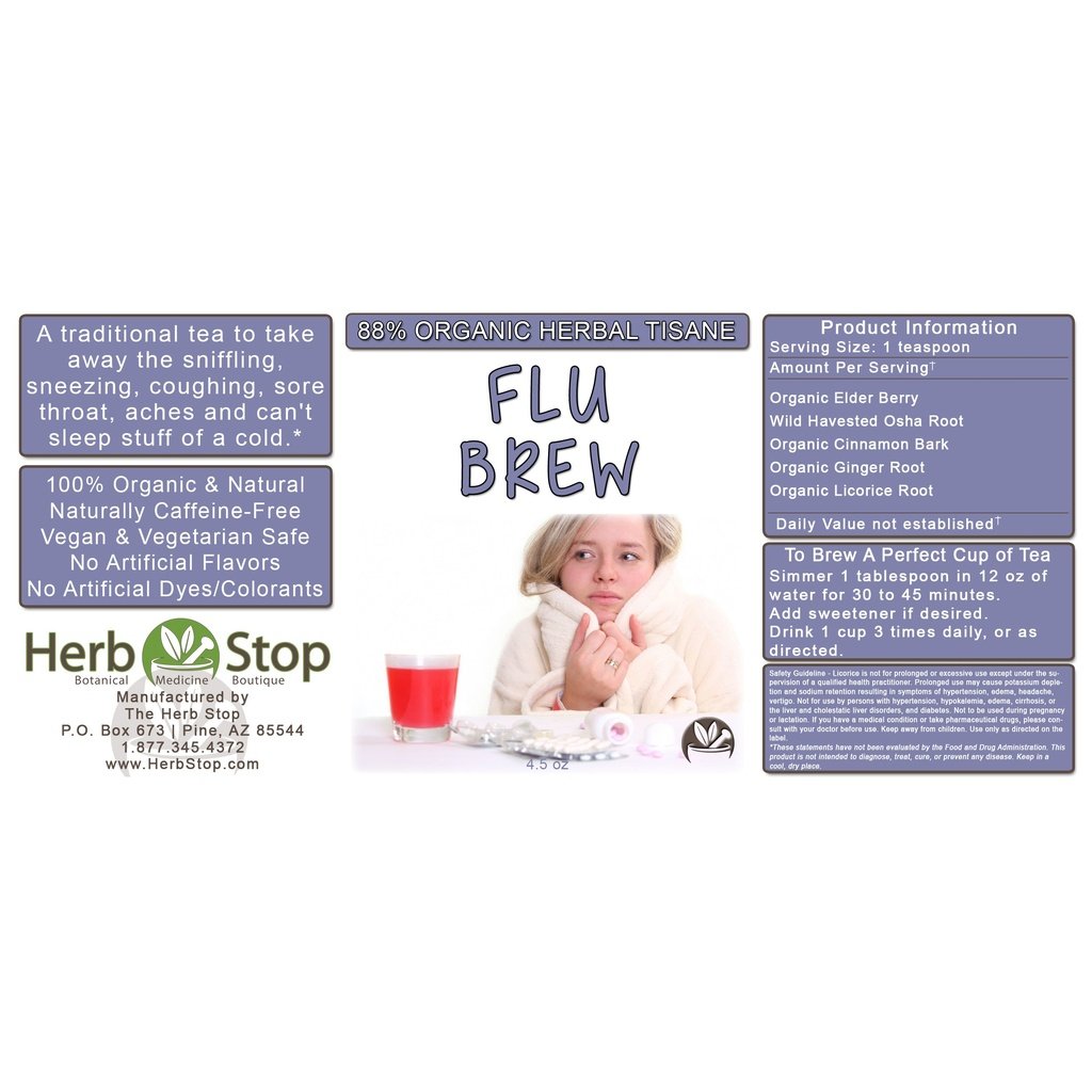 Flu Brew Loose Leaf Herbal Tea Label