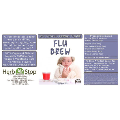 Flu Brew Loose Leaf Herbal Tea Label