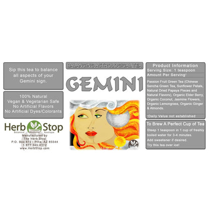 Gemini Loose Leaf Astrological Tea Label
