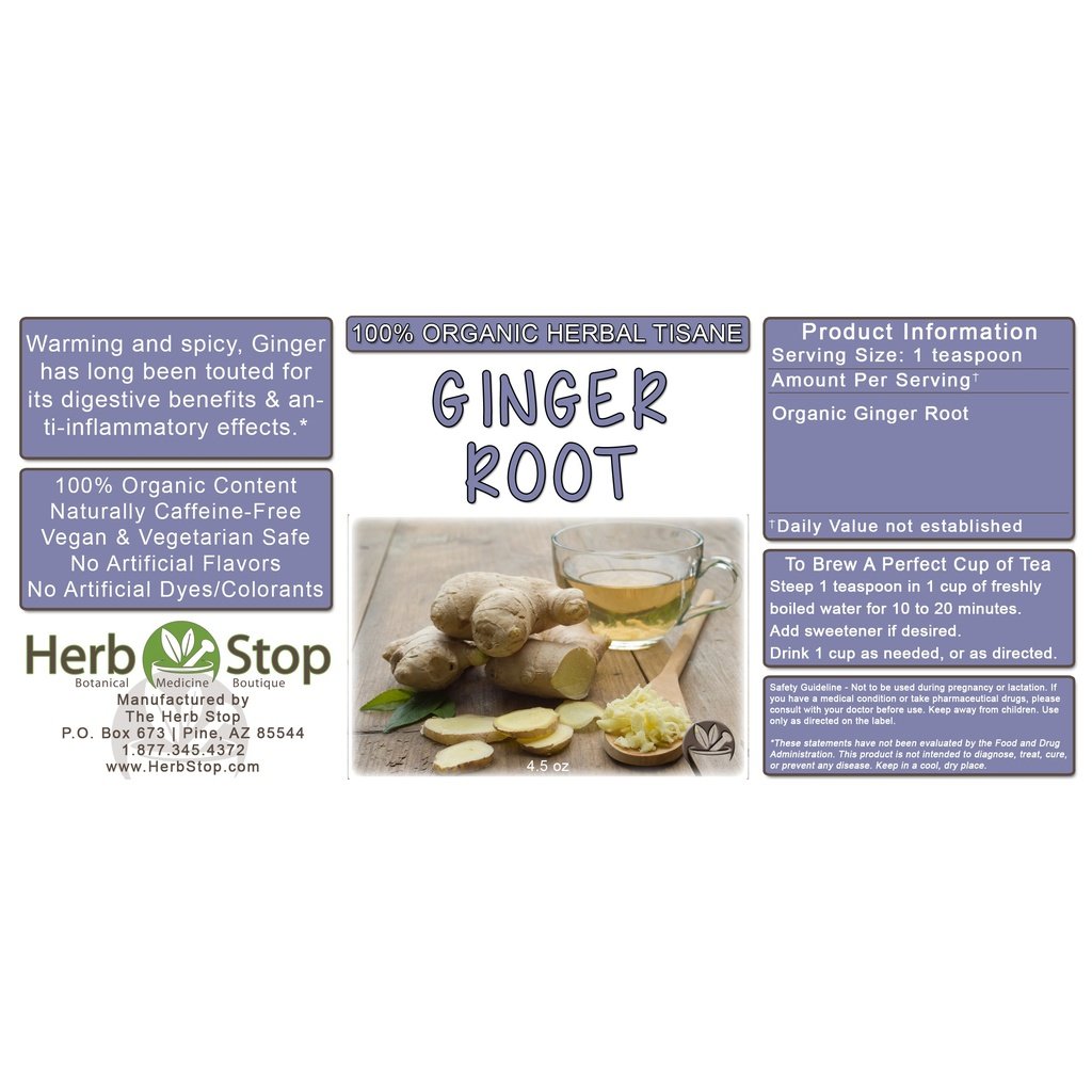 Ginger Root Herbal Tea Label