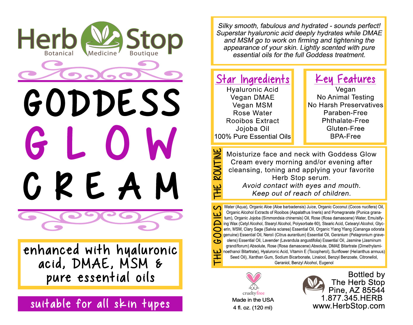 Goddess Glow Cream Label