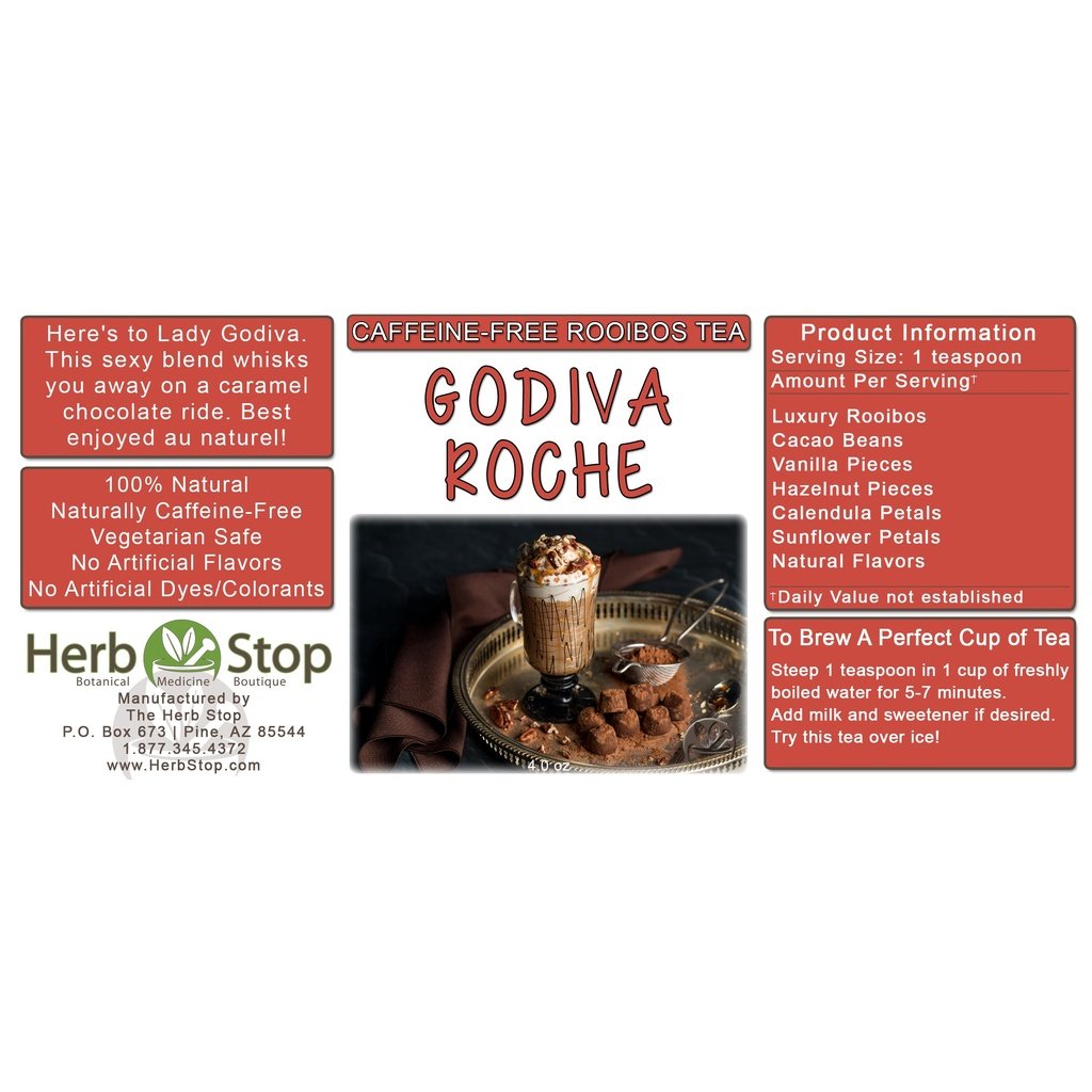 Godiva Roche Loose Leaf Rooibos Tea Label