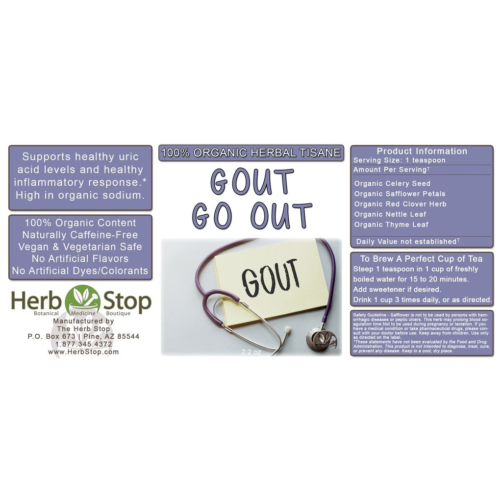 Gout Go Out Loose Leaf Herbal Tea Label