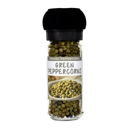 Organic Green Peppercorns with Grinder Lid