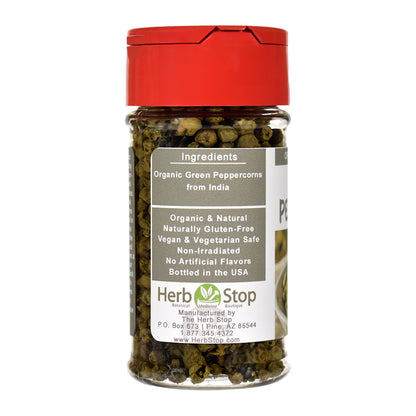 Organic Green Peppercorns Jar - Left