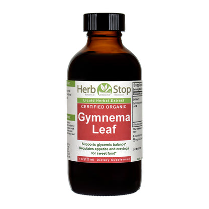 Organic Gymnema Leaf Liquid Extract 4oz Bottle