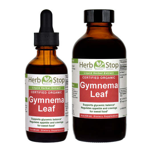 Organic Gymnema Leaf Liquid Extract Bottles