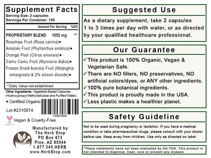 Herbal C Capsules Label - Back