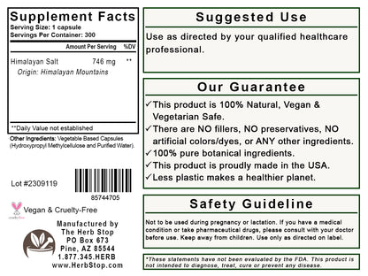 Himalayan Salt Capsules Label - Back