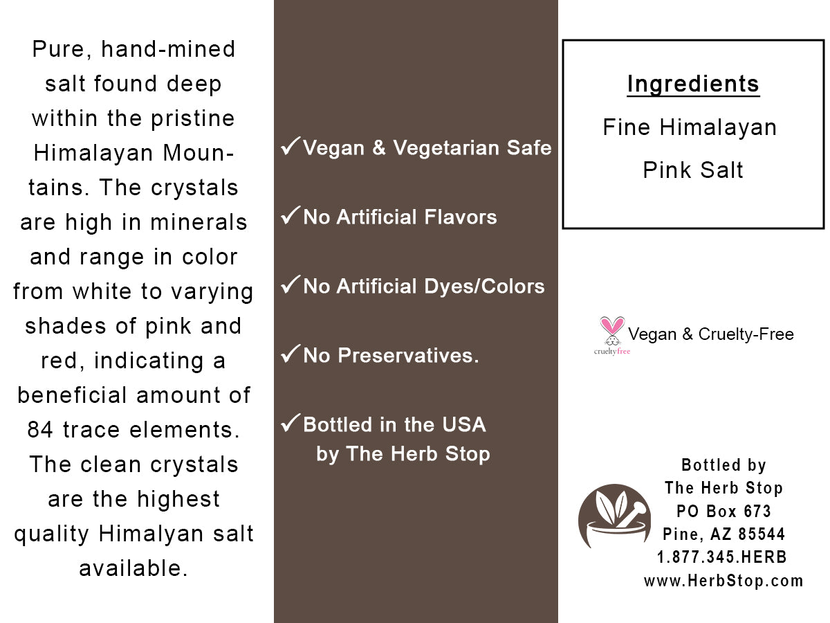 Himalayan Salt Fine Label - Back