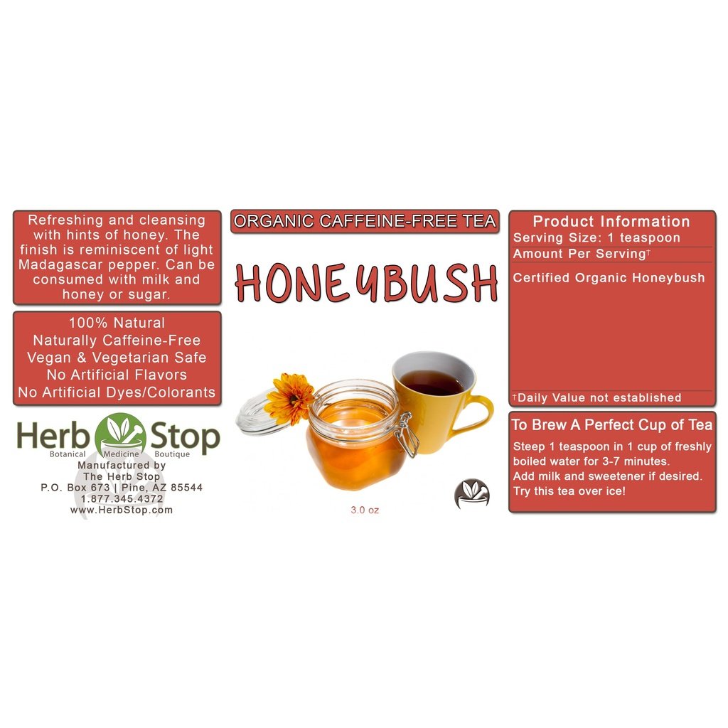 Organic Honeybush Loose Leaf Tea Label