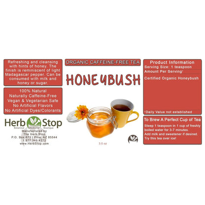 Organic Honeybush Loose Leaf Tea Label